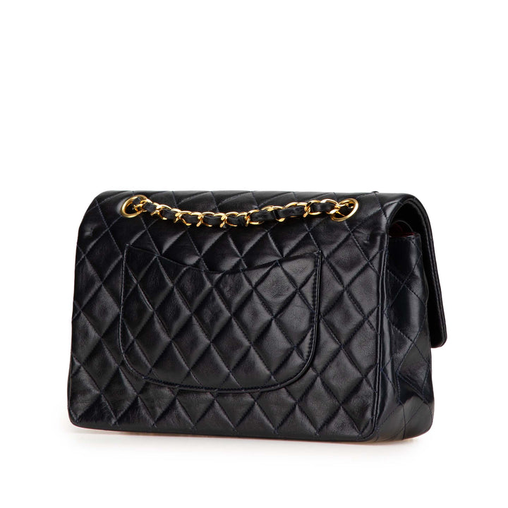 Medium Classic Lambskin Double Flap Blue - Gaby Paris