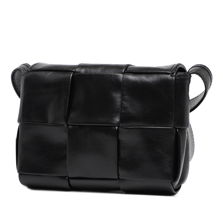 Candy Paper Intrecciato Cassette Sac Cuir de veau Noir
