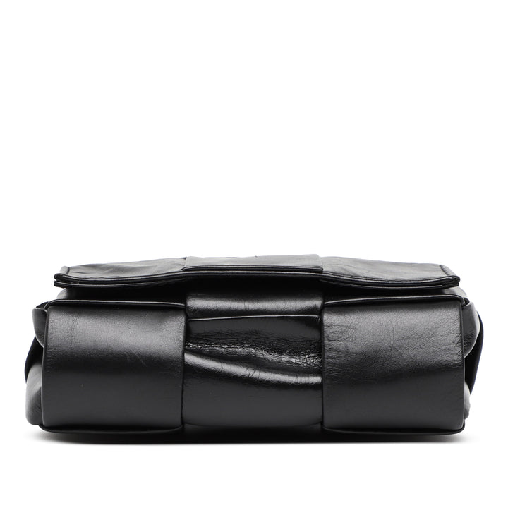 Candy Paper Intrecciato Cassette Sac Cuir de veau Noir
