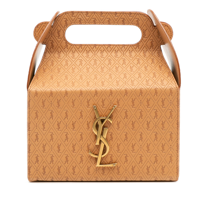 Saint Laurent Monogram Cuir Take Away Boîte Bag Marron