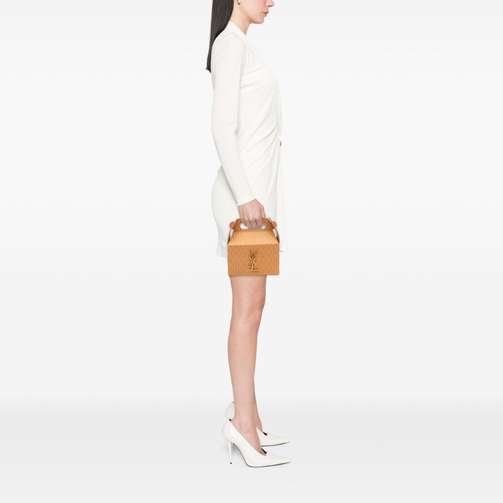 Saint Laurent Monogram Cuir Take Away Boîte Bag Marron