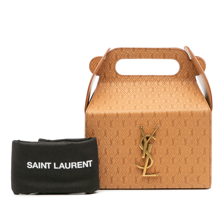 Saint Laurent Monogram Cuir Take Away Boîte Bag Marron
