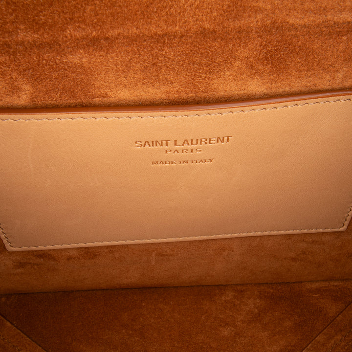 Saint Laurent Monogram Cuir Take Away Boîte Bag Marron