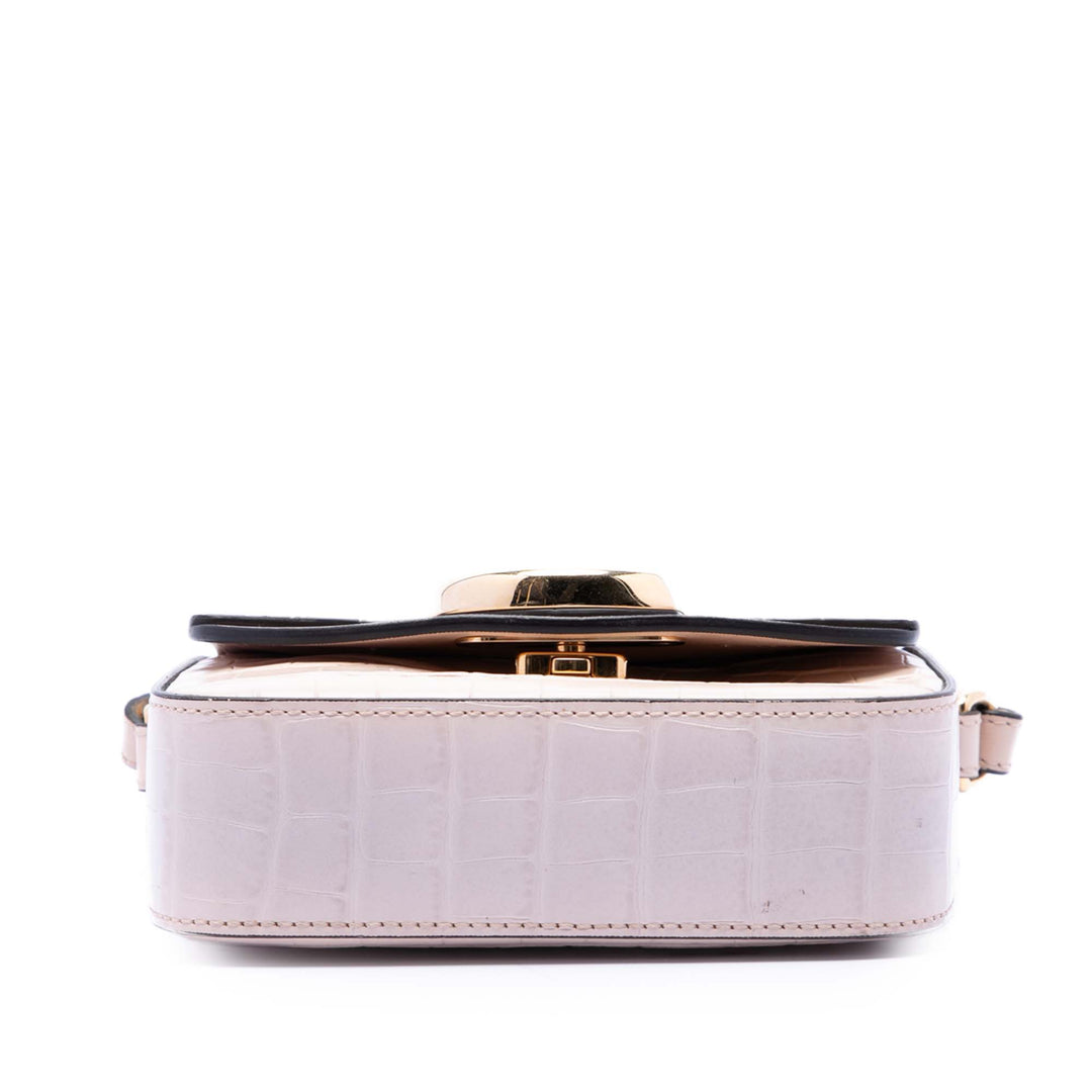 Croc embossé C Sac Mini Cuir de veau Rose