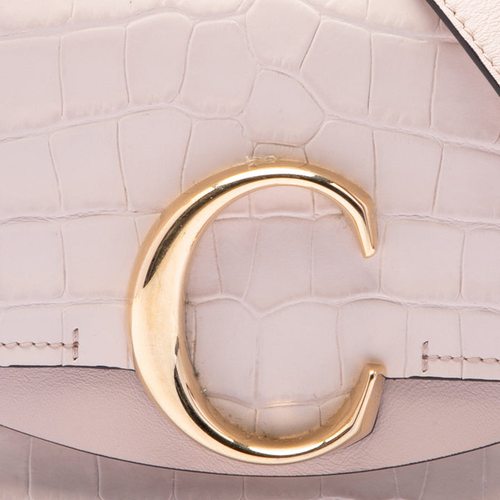 Croc embossé C Sac Mini Cuir de veau Rose