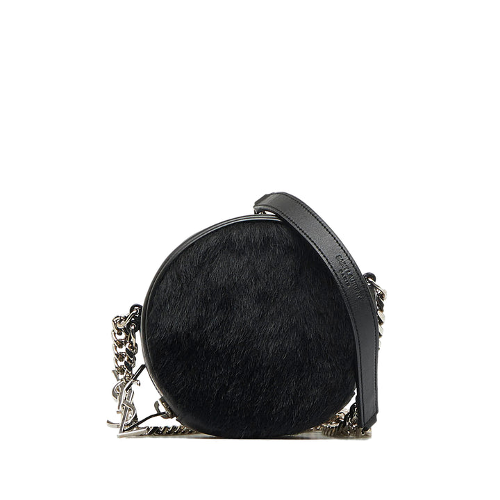 Pony Hair Round Crossbody Black - Gaby Paris