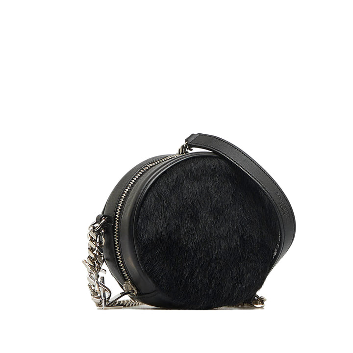 Pony Hair Round Crossbody Black - Gaby Paris