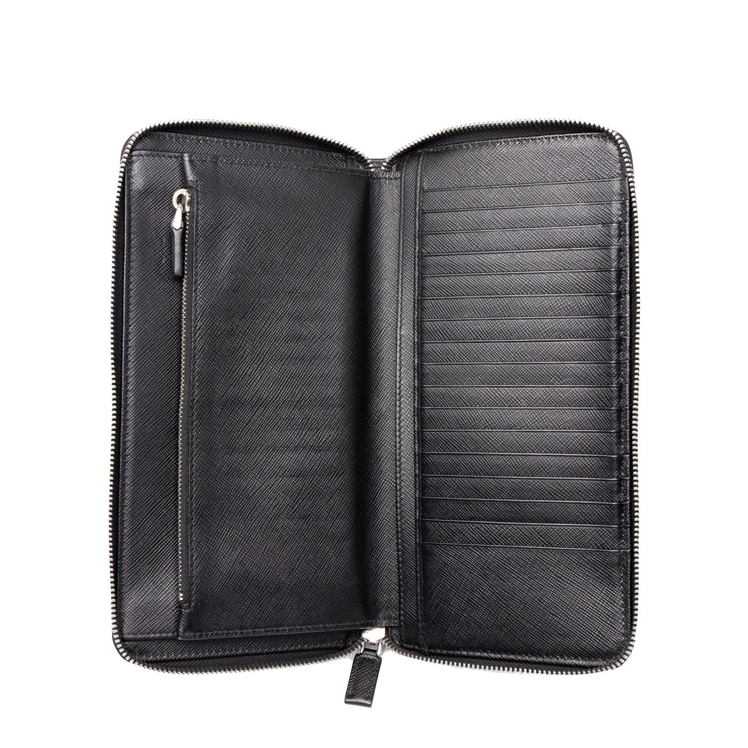 Prada Portefeuille long zippé Saffiano Noir – vue 4 – GABY PARIS
