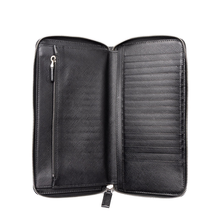 Prada Portefeuille long zippé Saffiano Noir – vue 4 – GABY PARIS