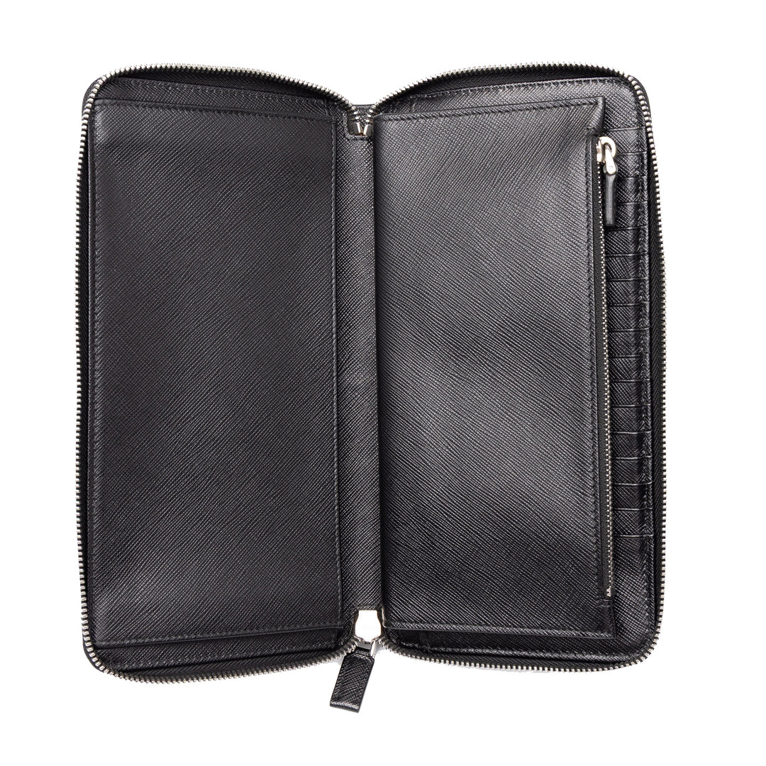 Prada Portefeuille long zippé Saffiano Noir – vue 5 – GABY PARIS