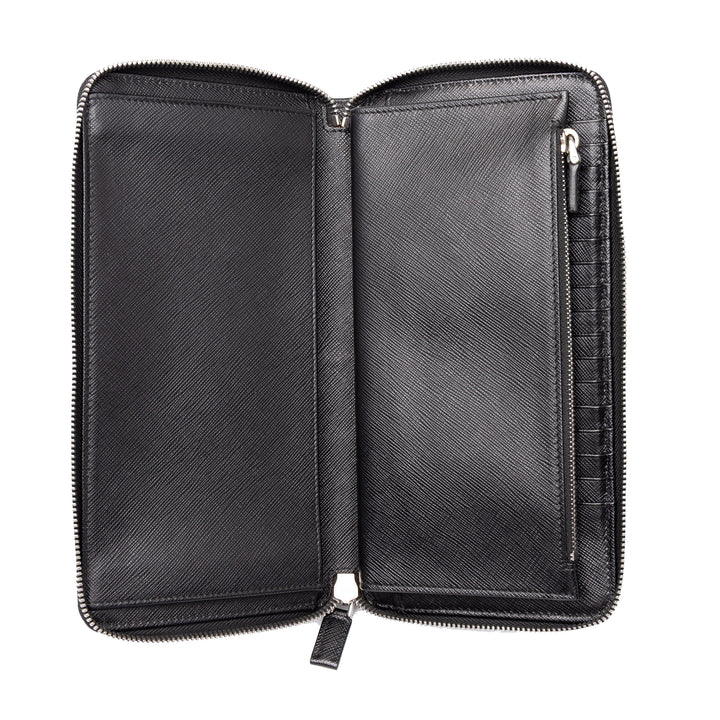 Prada Portefeuille long zippé Saffiano Noir – vue 5 – GABY PARIS