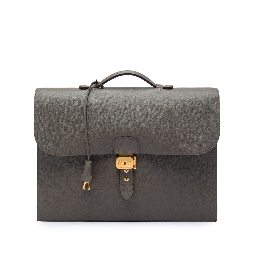 Hermès Sac A Depeches 38 Epsom Marron – vue principale – GABY PARIS