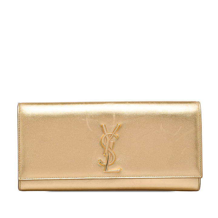 Saint Laurent Metallic Cuir de veau Cassandre Pochette