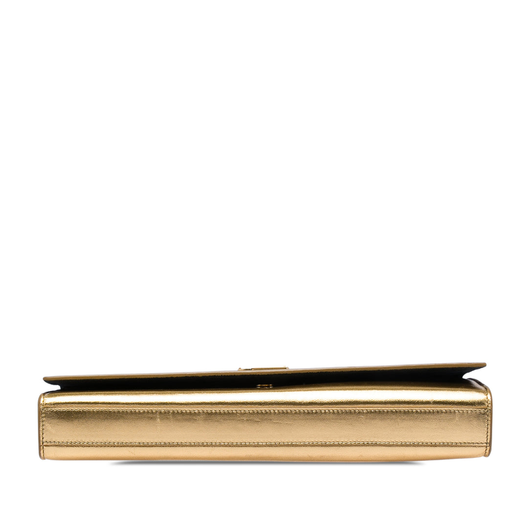 Saint Laurent Metallic Cuir de veau Cassandre Pochette