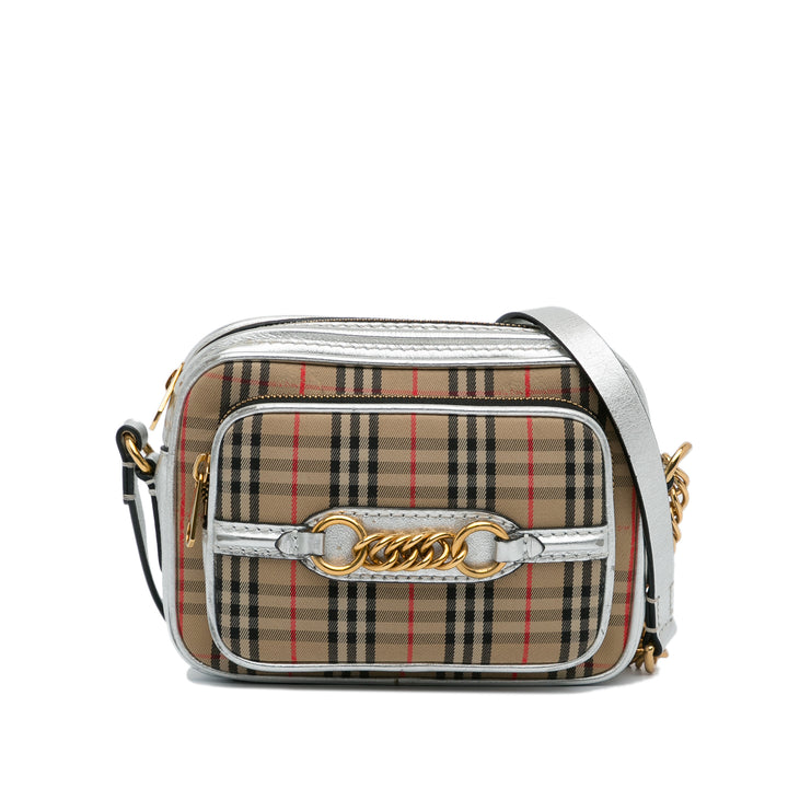 1983 Check Link Camera Bag Brown - Gaby Paris