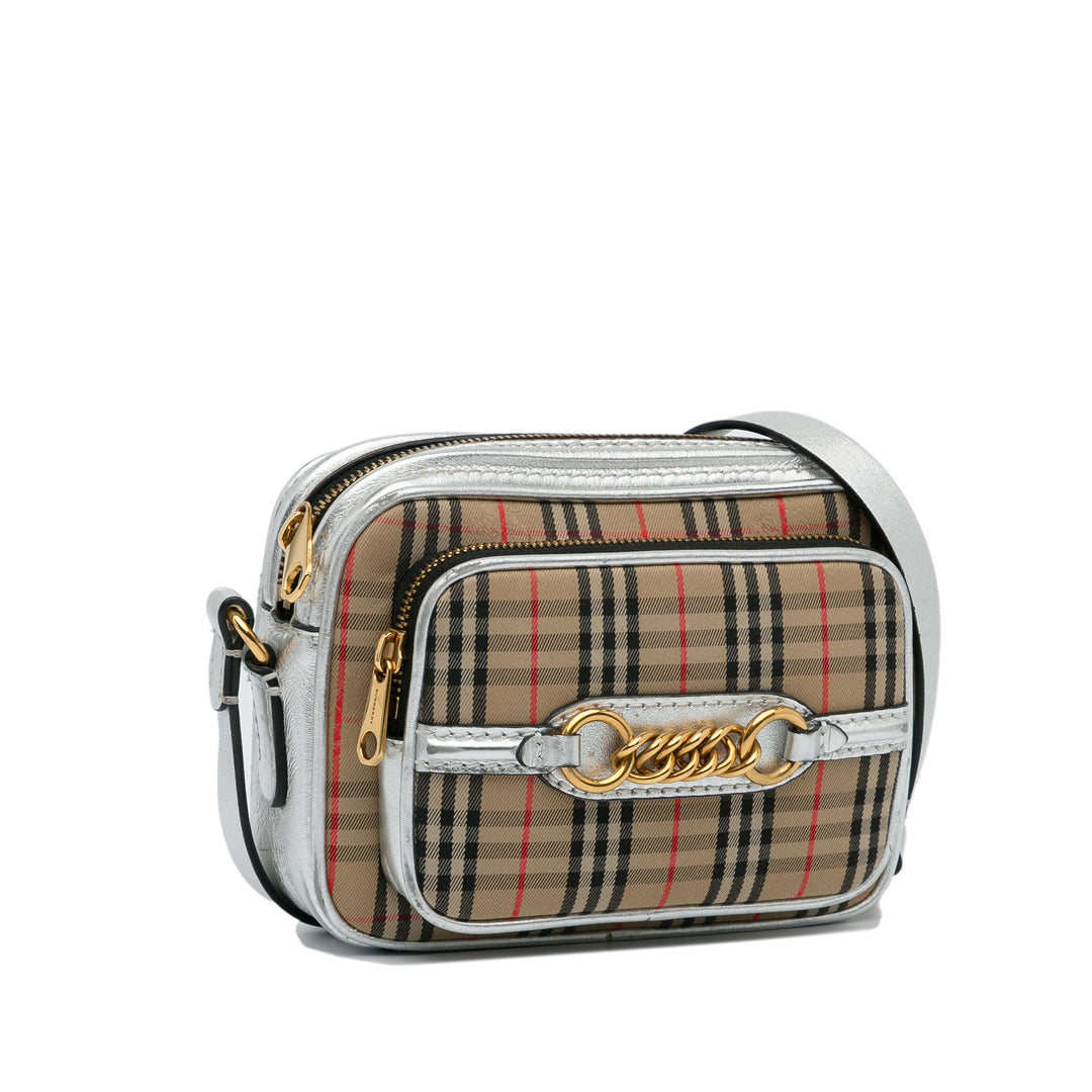 1983 Check Link Camera Bag Brown - Gaby Paris