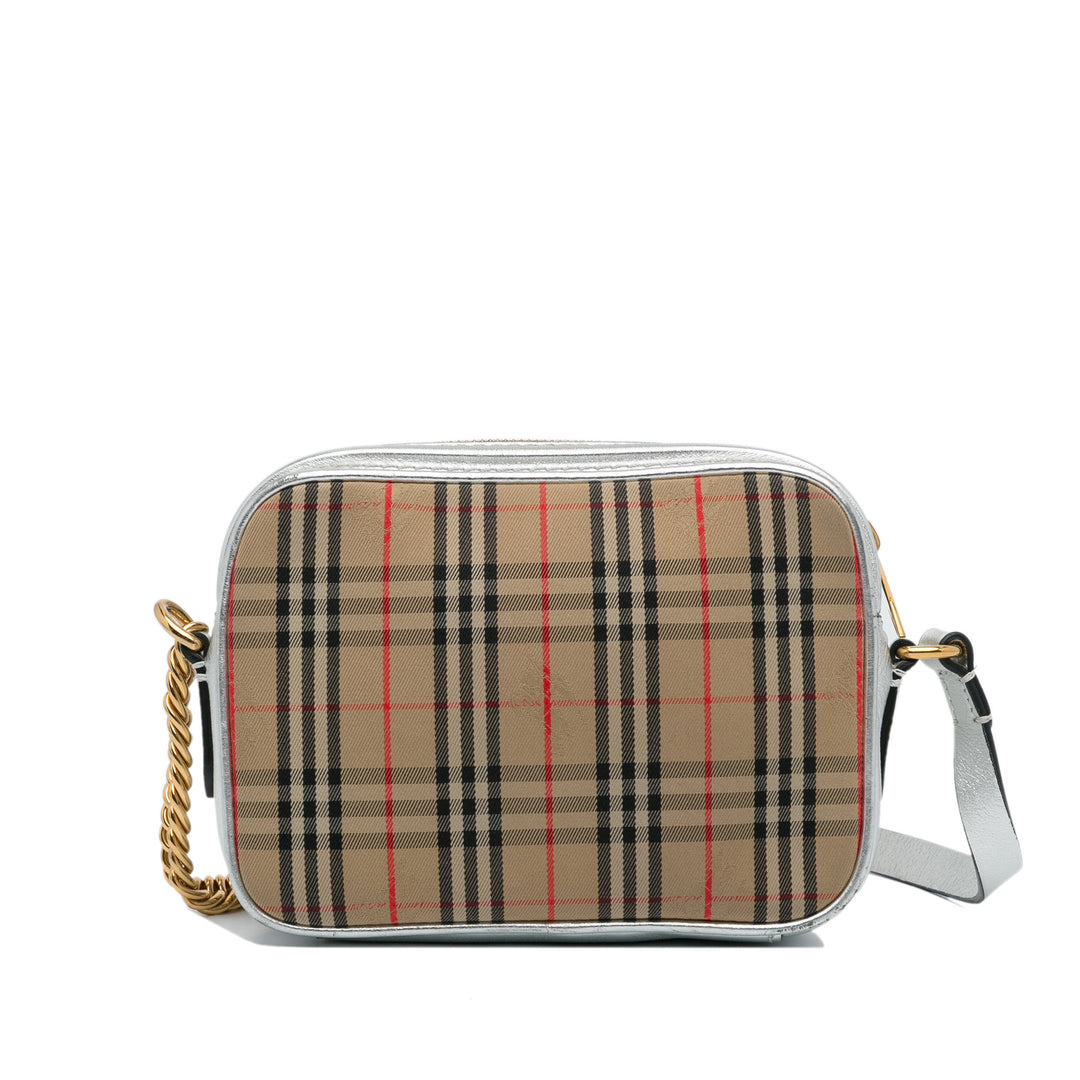 1983 Check Link Camera Bag Brown - Gaby Paris