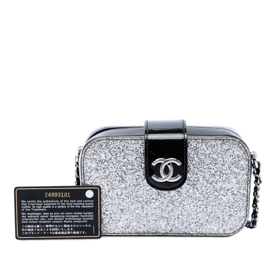 Chanel Glitter Cuir verni Evening On The Moon Camera Étui