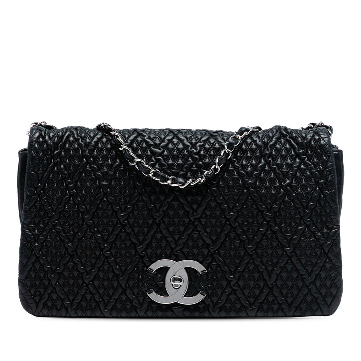 Chanel CC Quilted Astrakhan Flap Noir