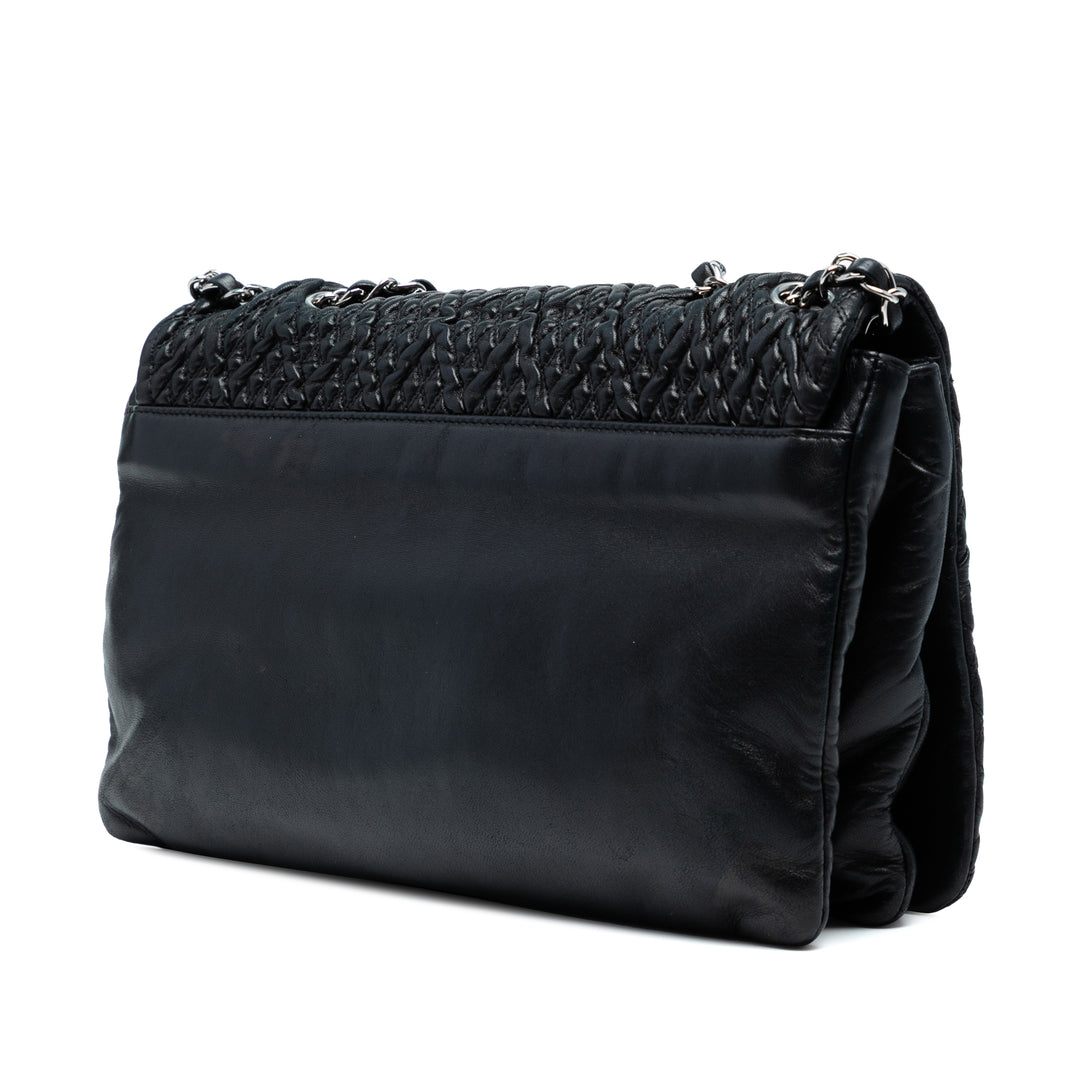 Chanel CC Quilted Astrakhan Flap Noir