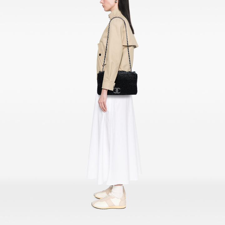 Chanel CC Quilted Astrakhan Flap Noir