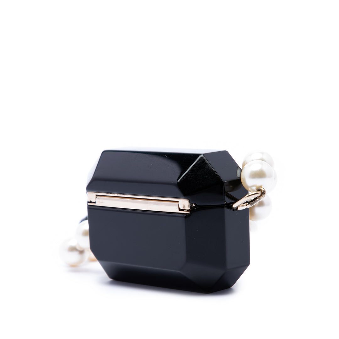 Chanel CC Resin Cristal Perles fantaisie Airpods Pro Holder Collier Sac