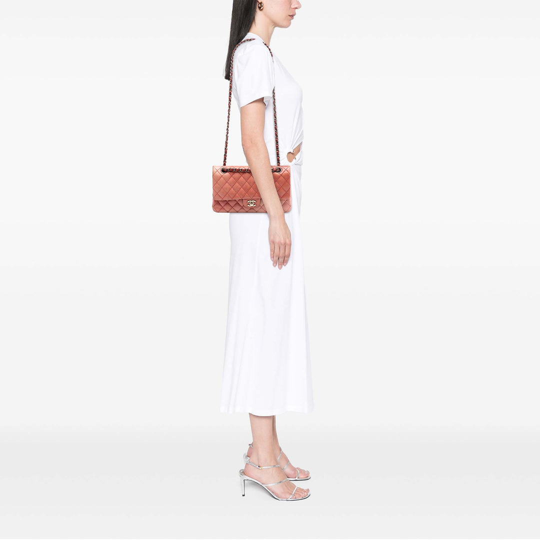 Chanel Classic Ombre Double rabat Moyen Cuir d'agneau