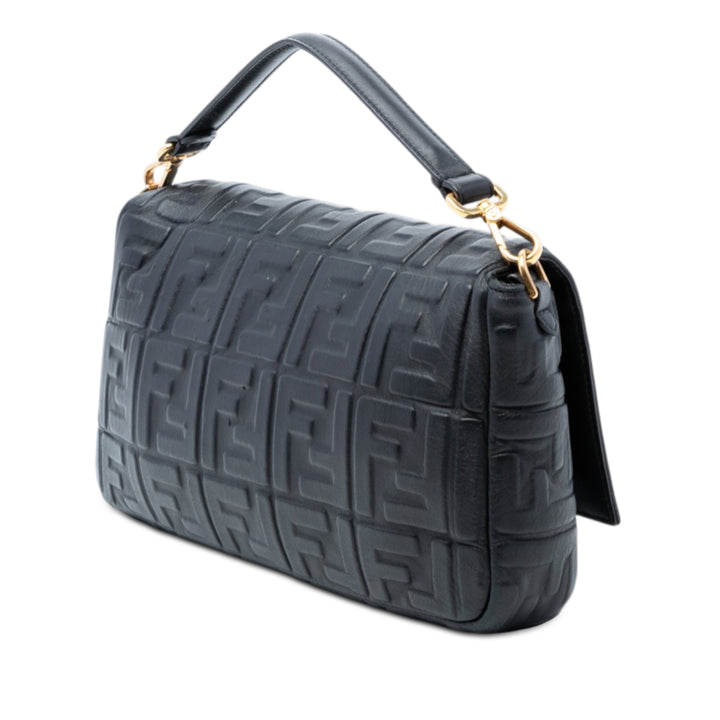 Fendi Large Zucca embossé Cuir Baguette Sac