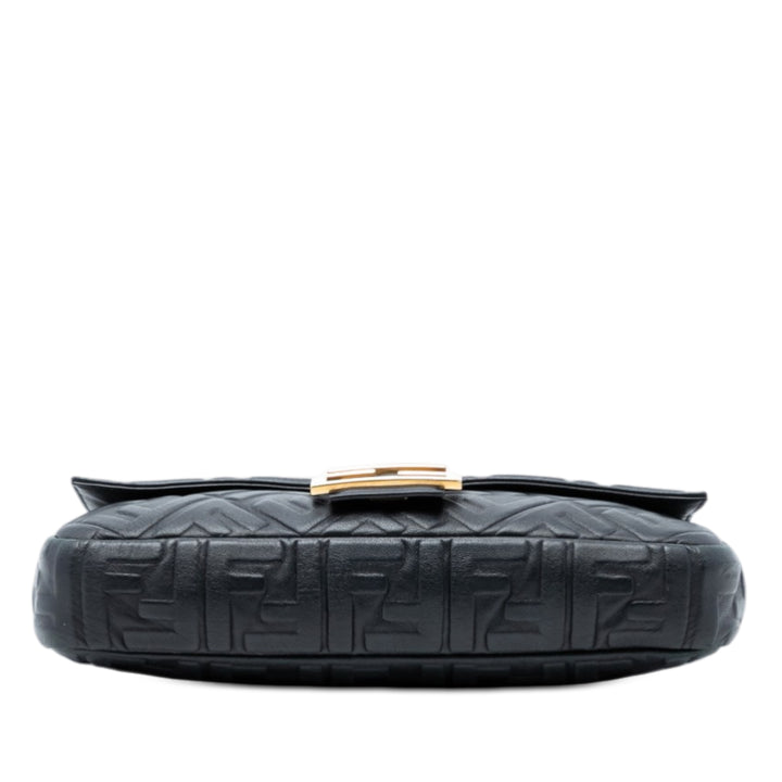 Fendi Large Zucca embossé Cuir Baguette Sac