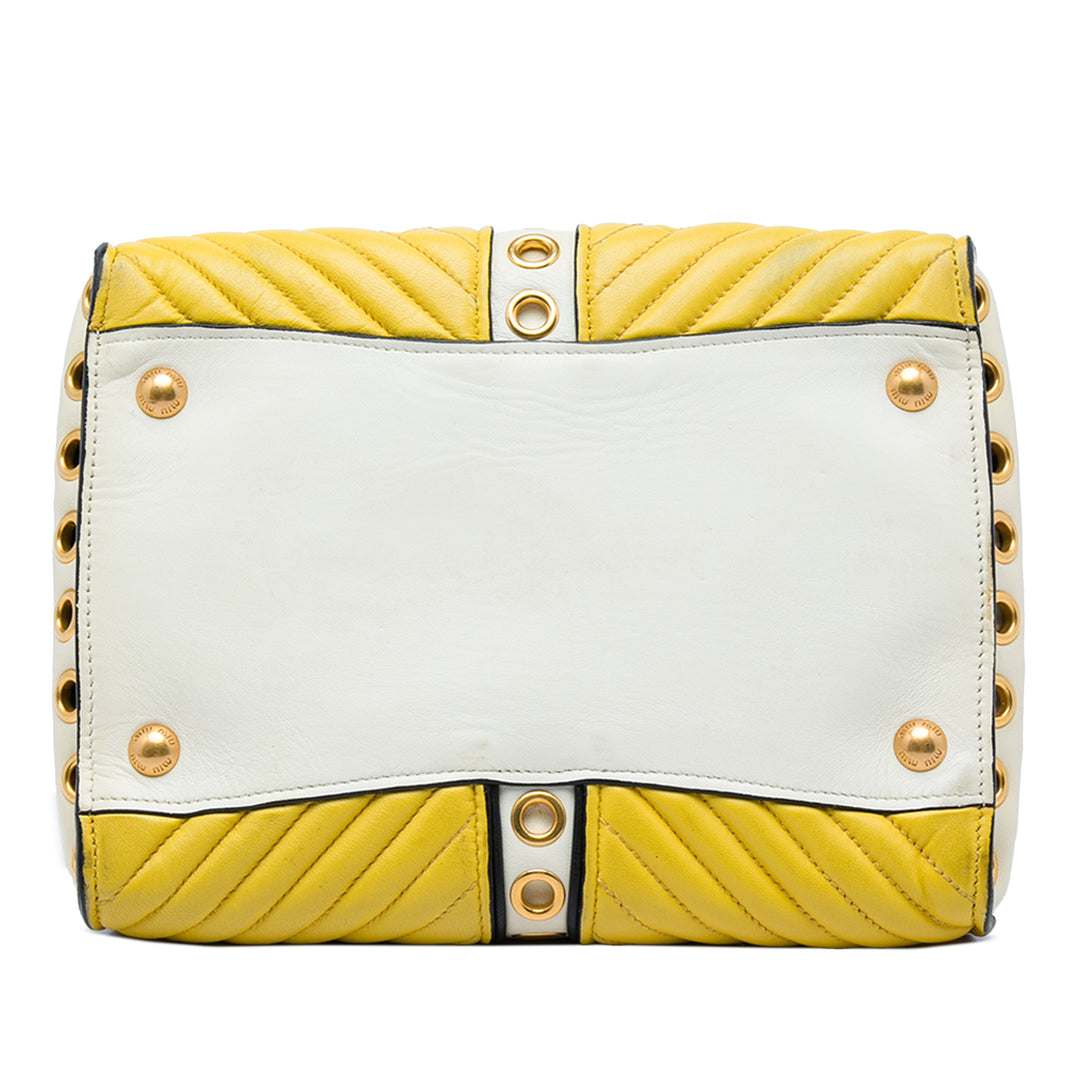 Miu Miu Tricolore Grommet Biker Sac Petit Cuir nappa