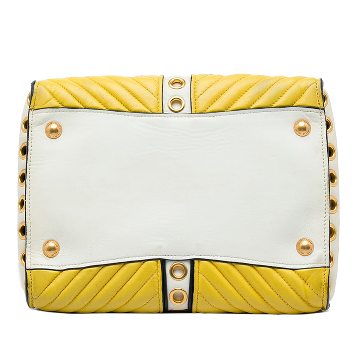 Miu Miu Tricolore Grommet Biker Sac Petit Cuir nappa
