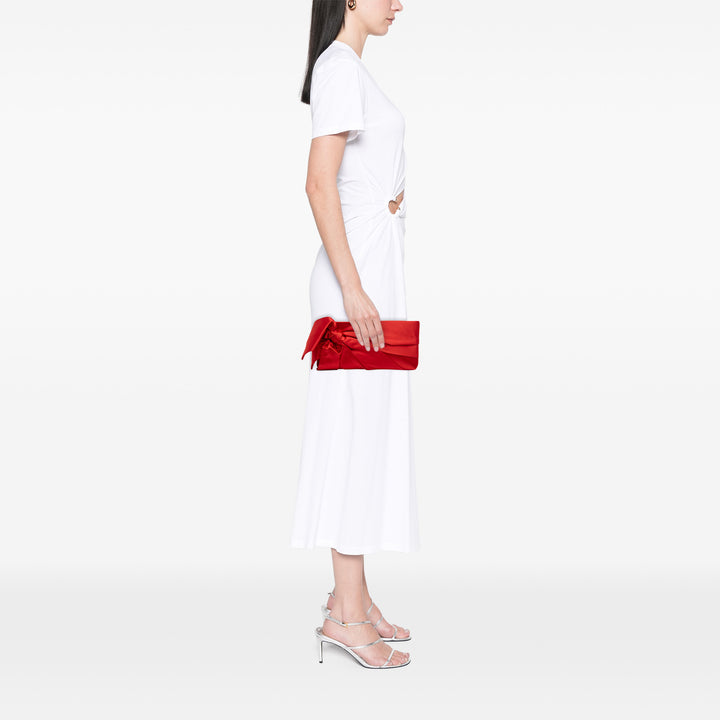 Valentino Pleated Satin Bow Pochette
