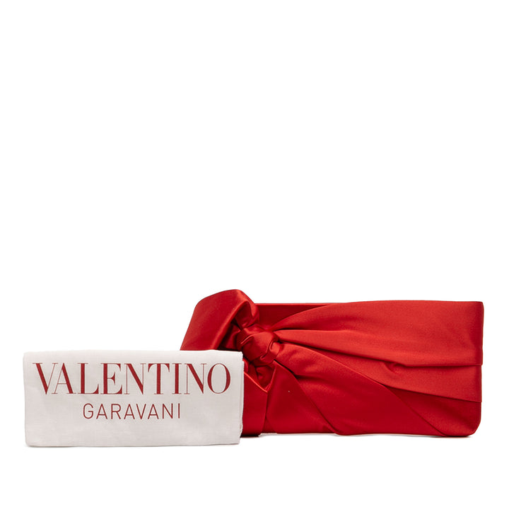 Valentino Pleated Satin Bow Pochette