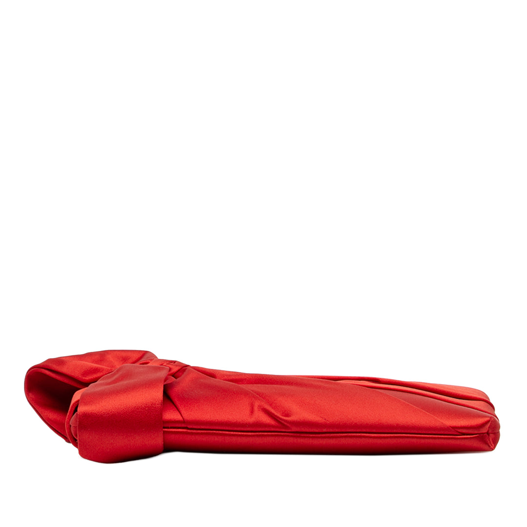 Valentino Pleated Satin Bow Pochette