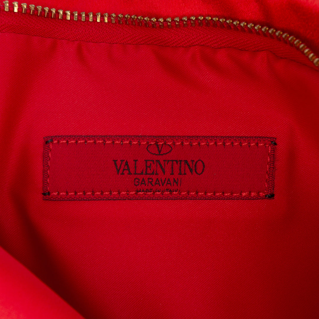 Valentino Pleated Satin Bow Pochette