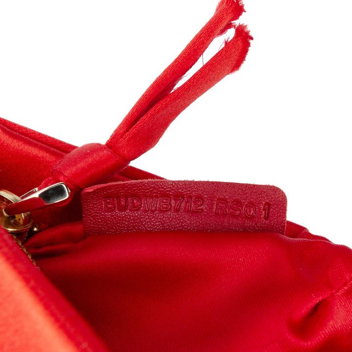 Valentino Pleated Satin Bow Pochette