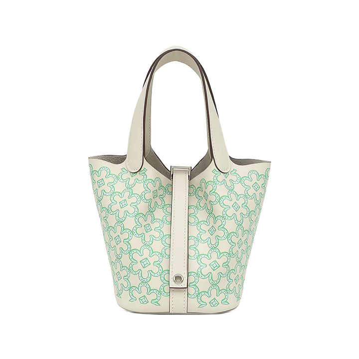 Hermès Lucky Daisy Picotin Lock 14 Micro Swift Vert – vue principale – GABY PARIS