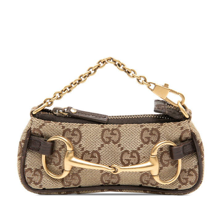 Gucci Mini GG Toile Horsebit Chain Coin Pochette
