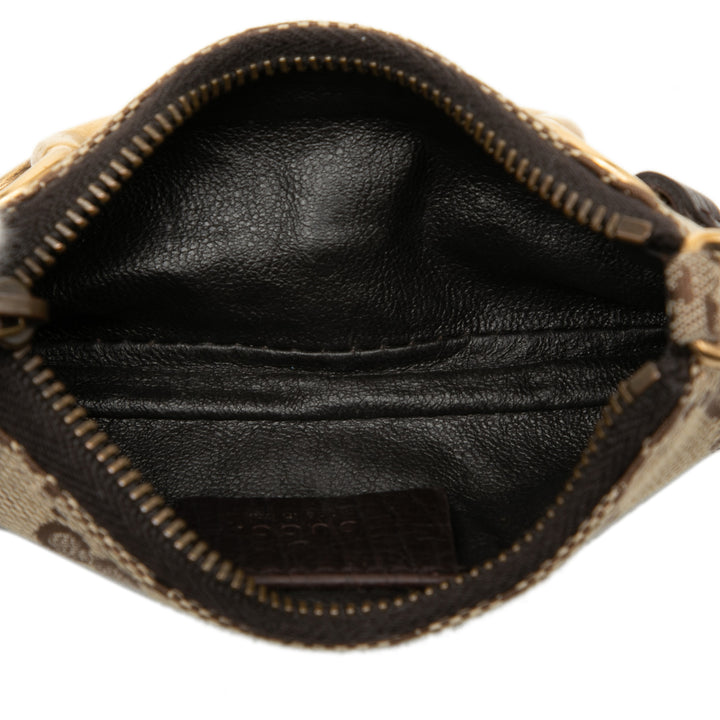 Gucci Mini GG Toile Horsebit Chain Coin Pochette