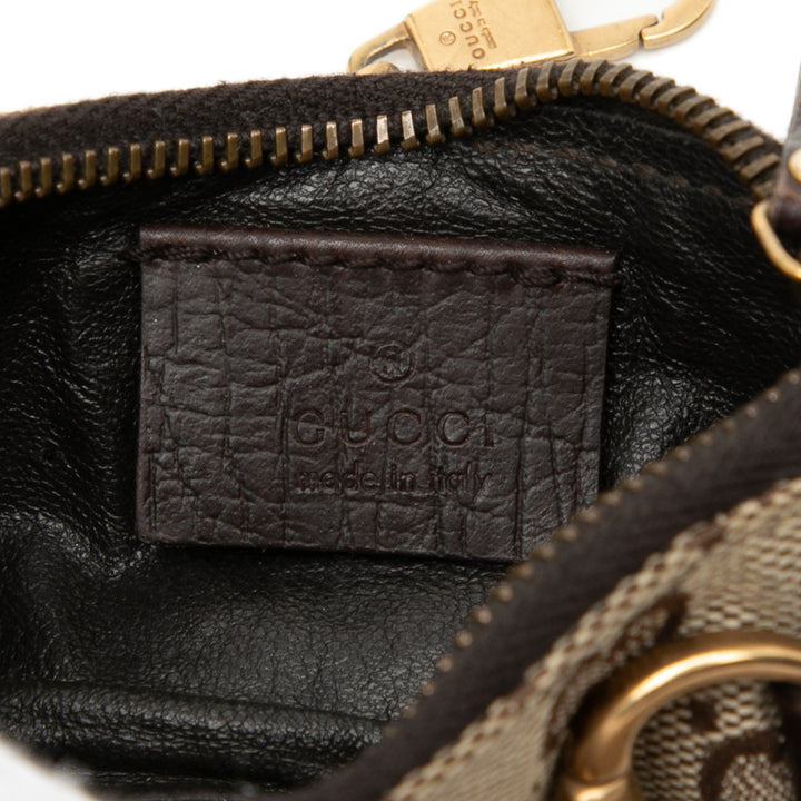 Gucci Mini GG Toile Horsebit Chain Coin Pochette