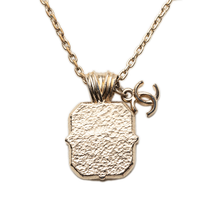 Chanel plaqué Émail et Strass Pendant Collier Métal