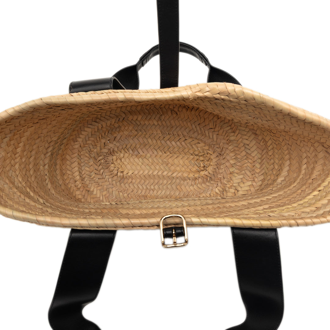 Chloé Medium Raffia et Smooth Cuir de veau Sense Basket Cabas