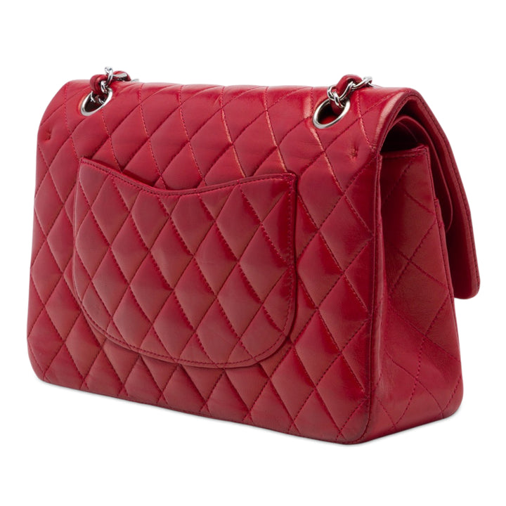 Chanel Sac porté épaule Classic Double rabat Moyen Cuir d'agneau Rouge – vue 2 – GABY PARIS