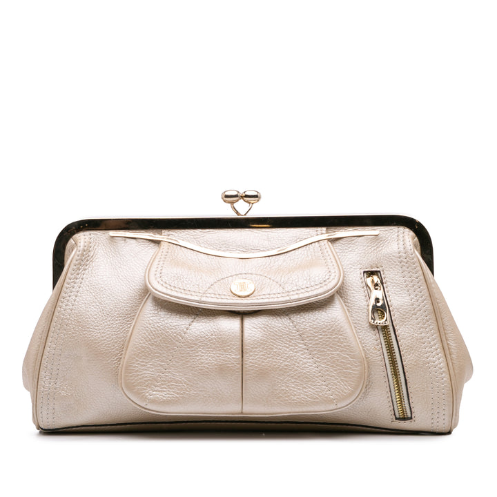 Leather Clutch Gold - Gaby Paris