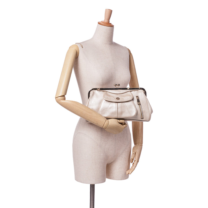 Leather Clutch Gold - Gaby Paris