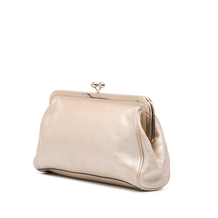 Leather Clutch Gold - Gaby Paris