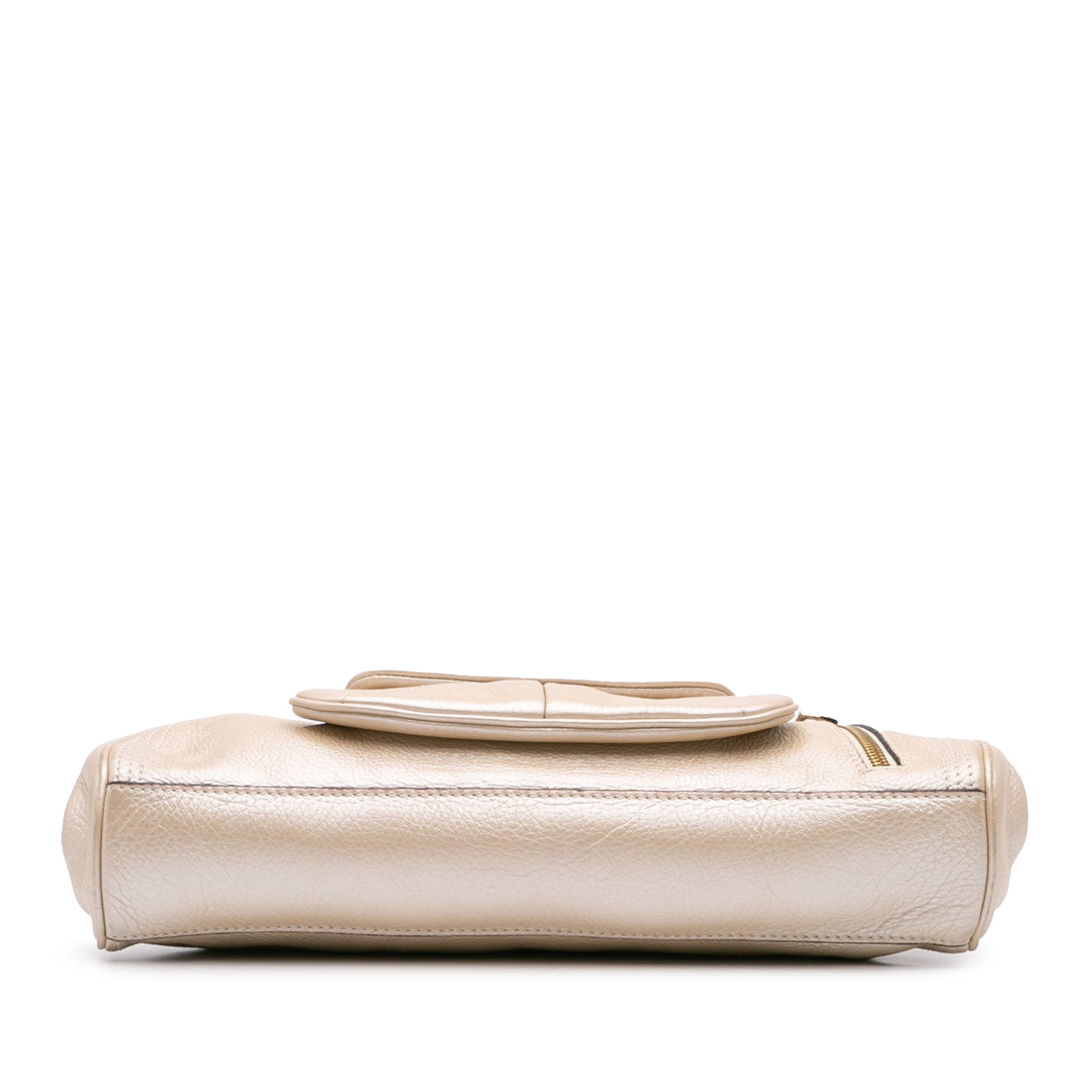 Leather Clutch Gold - Gaby Paris