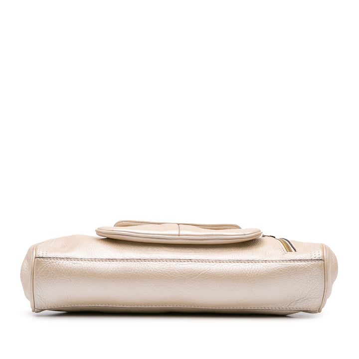 Leather Clutch Gold - Gaby Paris