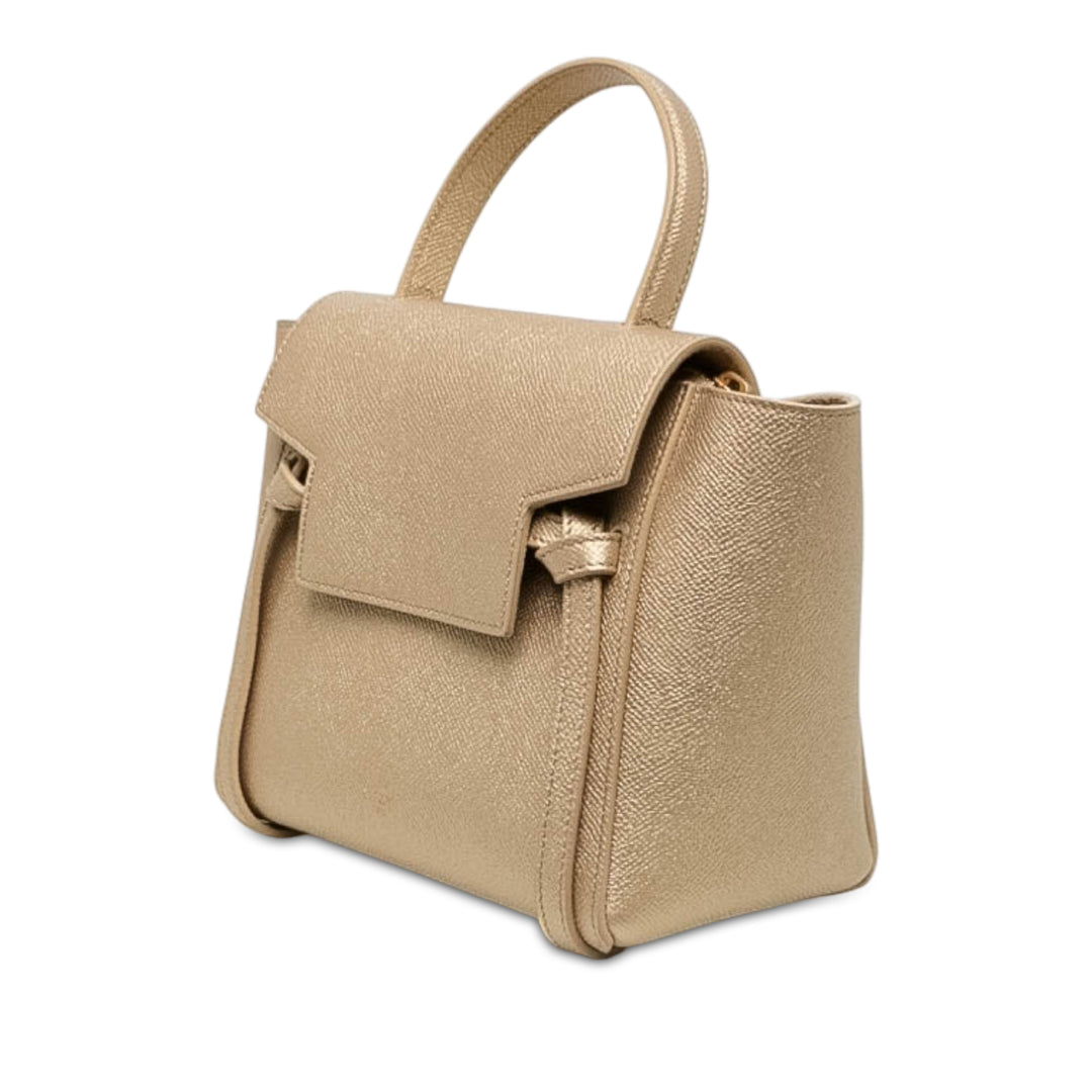 Celine grainé Sac ceinture Nano Cuir de veau grainé Doré – vue 2 – GABY PARIS