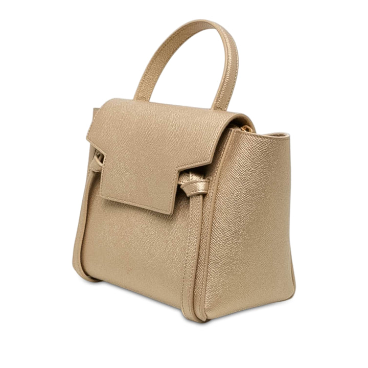 Celine grainé Sac ceinture Nano Cuir de veau grainé Doré – vue 2 – GABY PARIS
